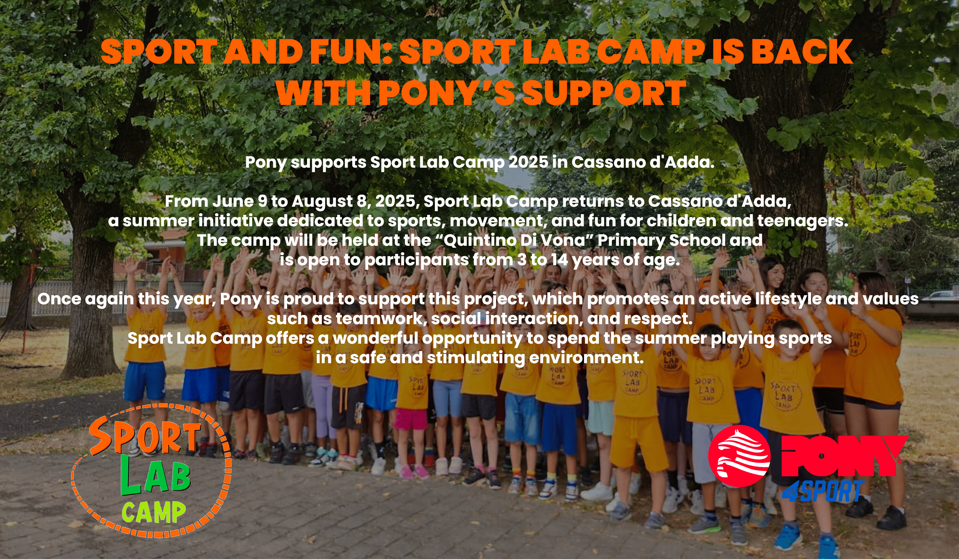 SPORT AND FUN: SPORT LAB CAMP IS BACK WITH PONY’S SUPPORT